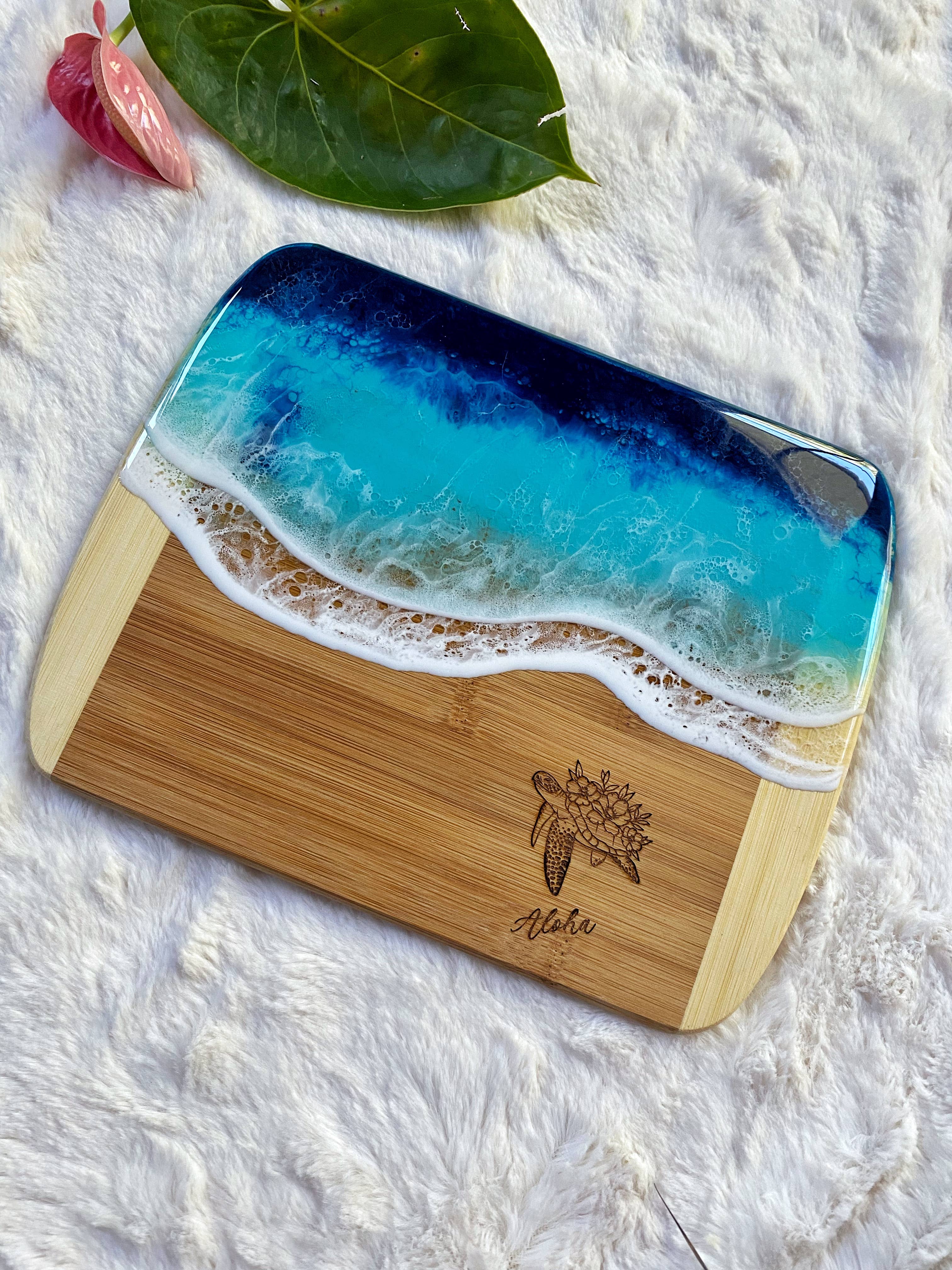 TBM Creations LLC - Wholesale Cheese Board - HONU PUA Charcuterie board | Maui made | Ocean Cheese board7