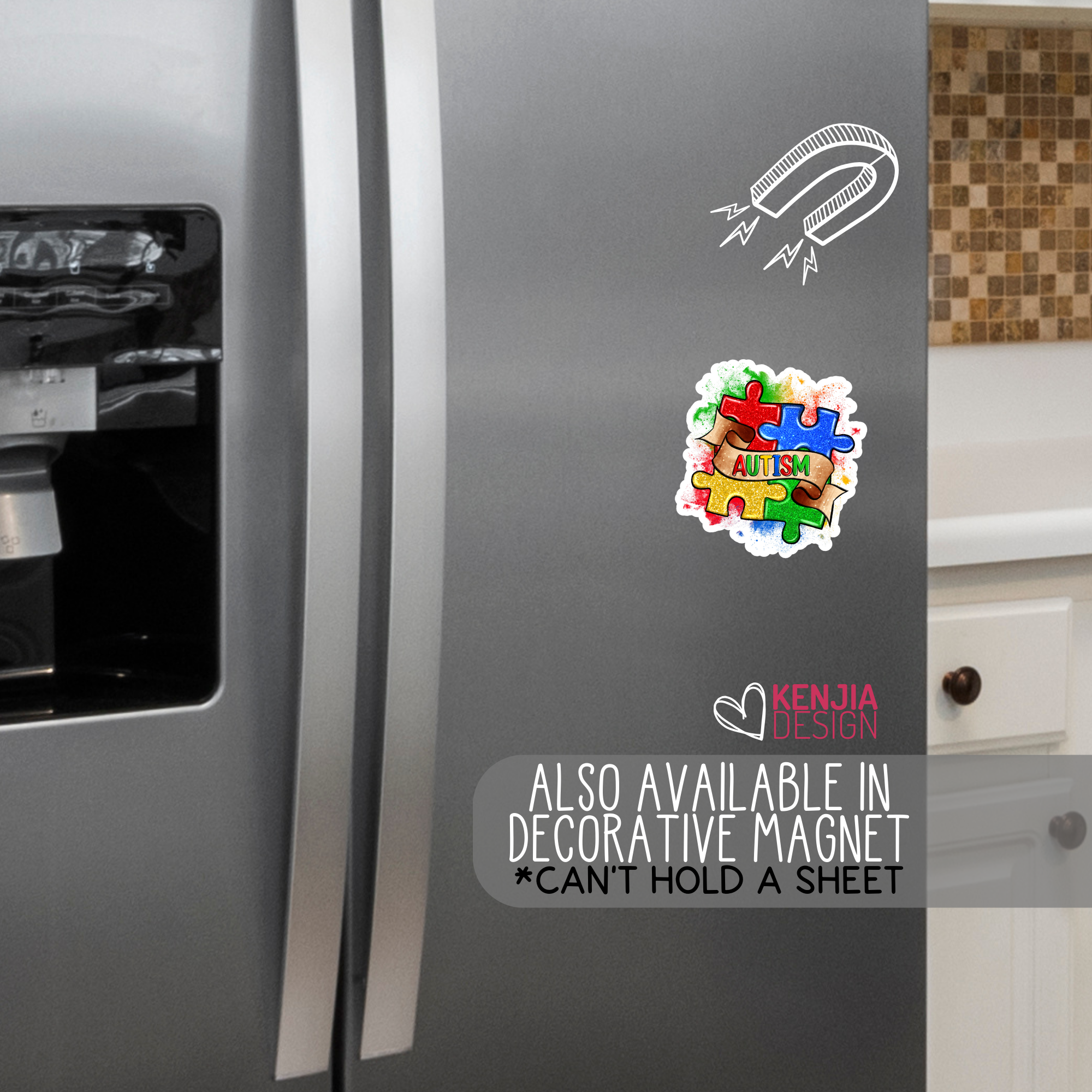 Kenjia Design - Wholesale Sticker - Autism Puzzle Pieces Stickers & Magnets / Autism Awareness6