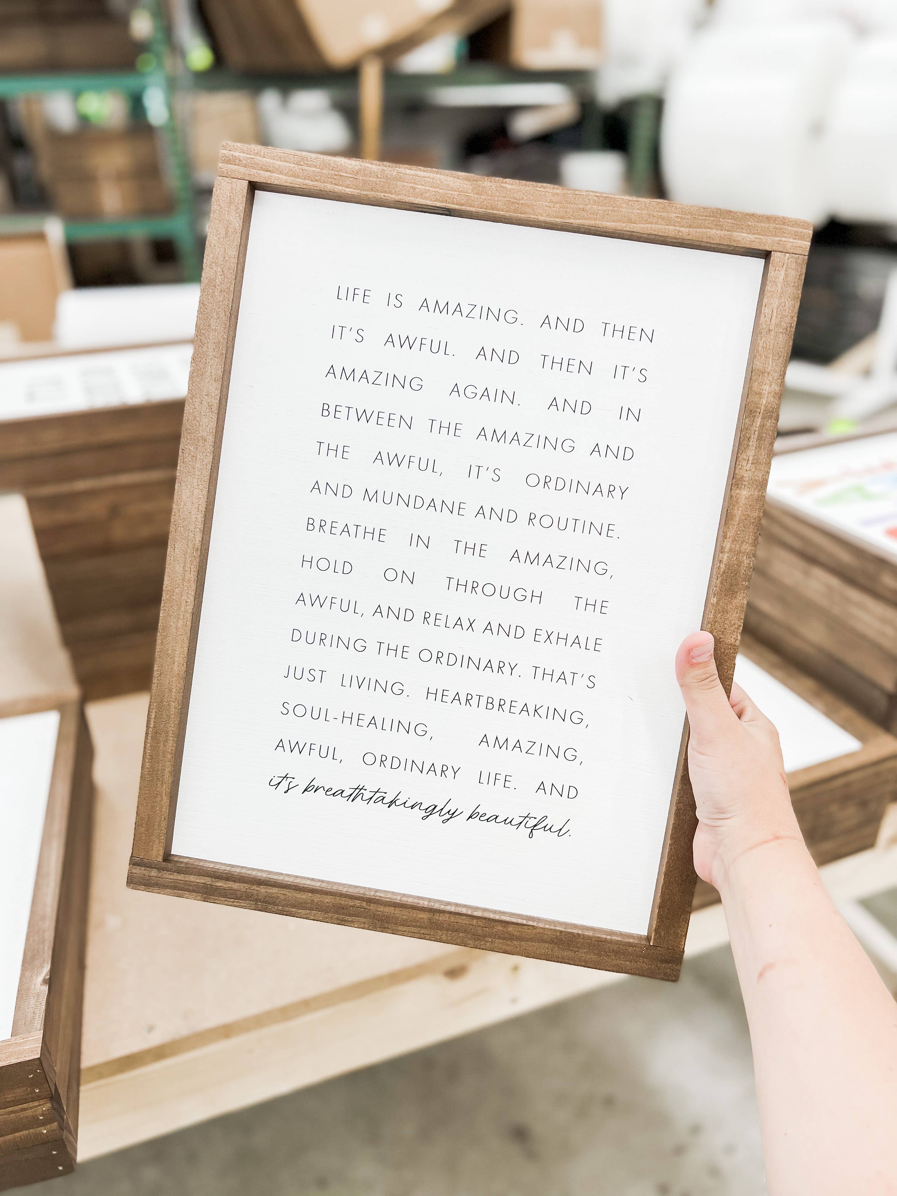 Lily and Sparrow - Wholesale Sign - Life Is Amazing and Then It's Awful | Wall Art, Home Decor1