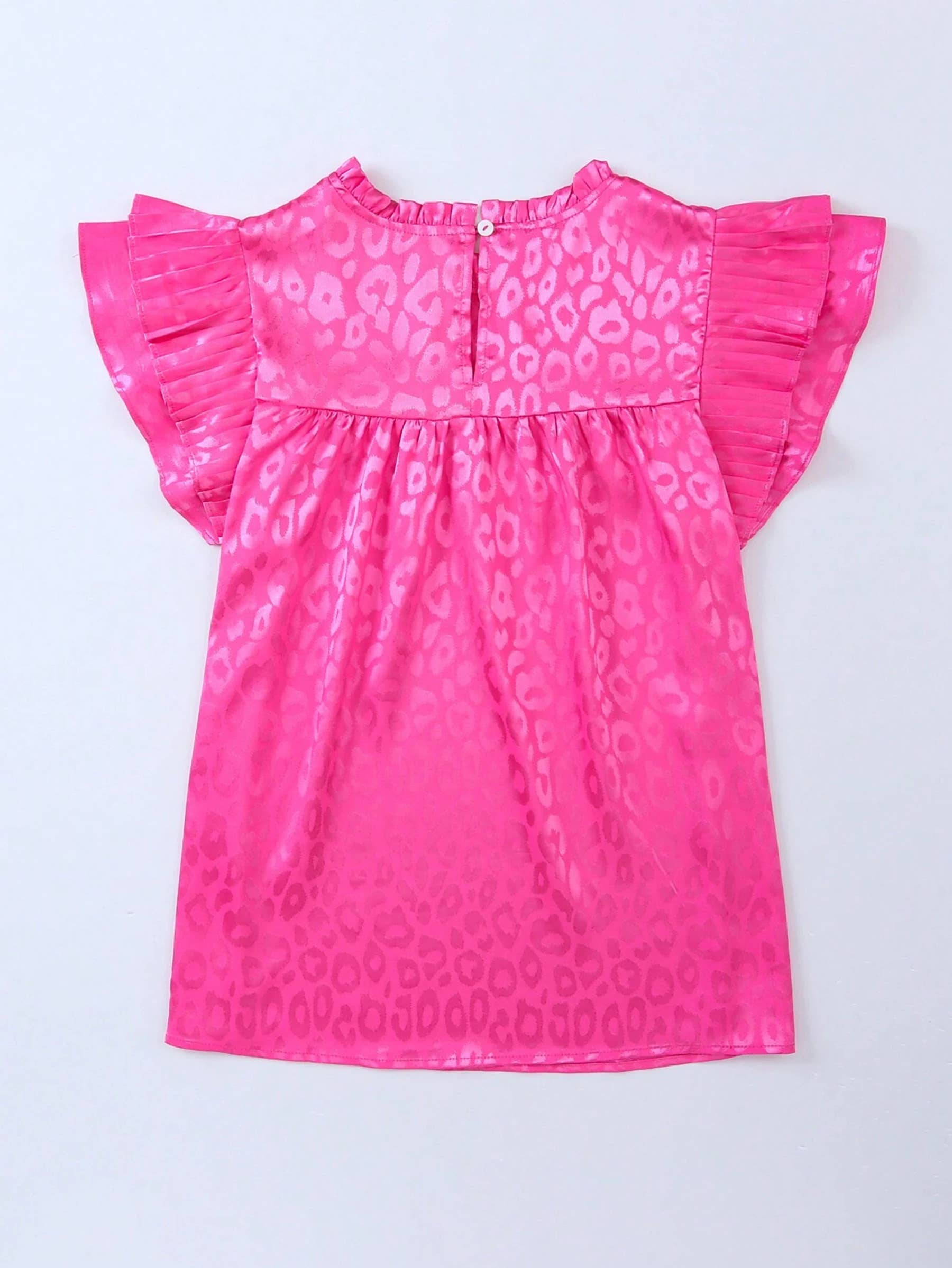 Wholesalesir - Wholesale Blouse - Women's - Printed Lotus Leaf Sleeve Wave Neck Women's Top5