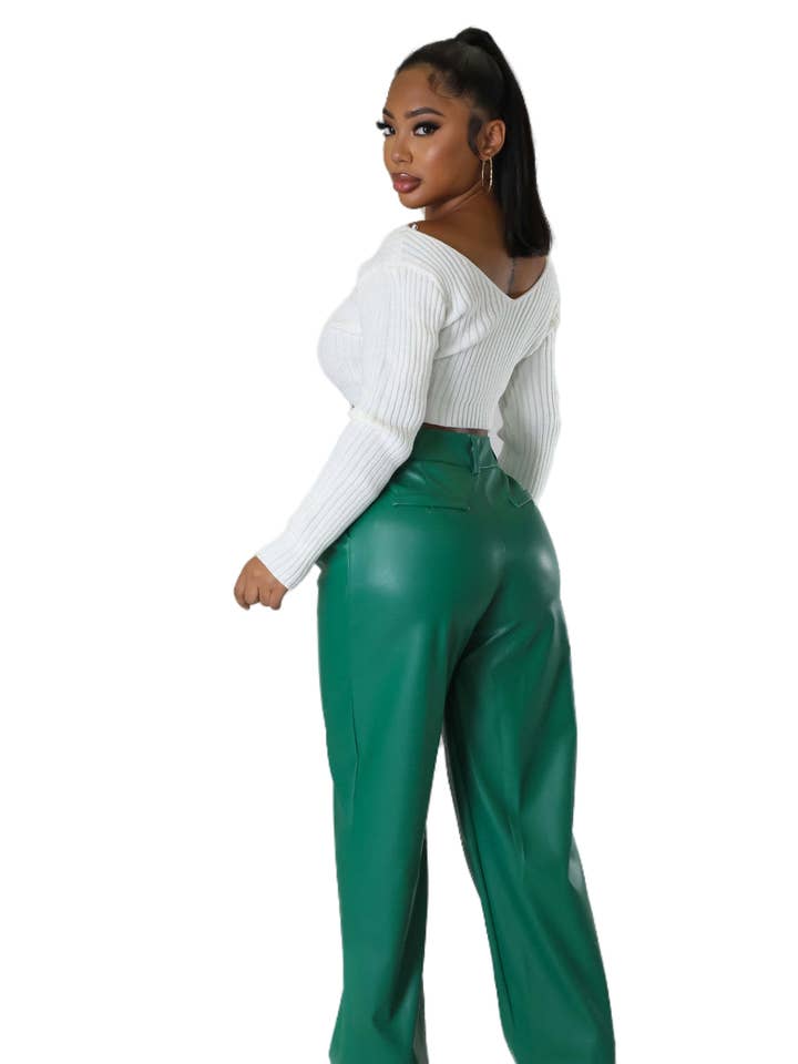 By Claude - Wholesale Pants - Women's - WOMEN FASHION PU LEATHER PANTS0