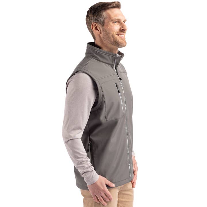 Cutter & Buck - Wholesale Outerwear Vest - Men's - Clique Telemark Eco Stretch Full Zip Mens Hooded Vest