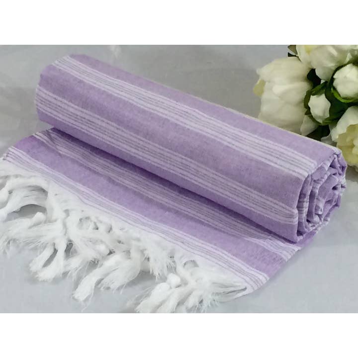 Turkish Peshtemal Towel Palace Style Lilac Pestemals for wholesale by FabricDome