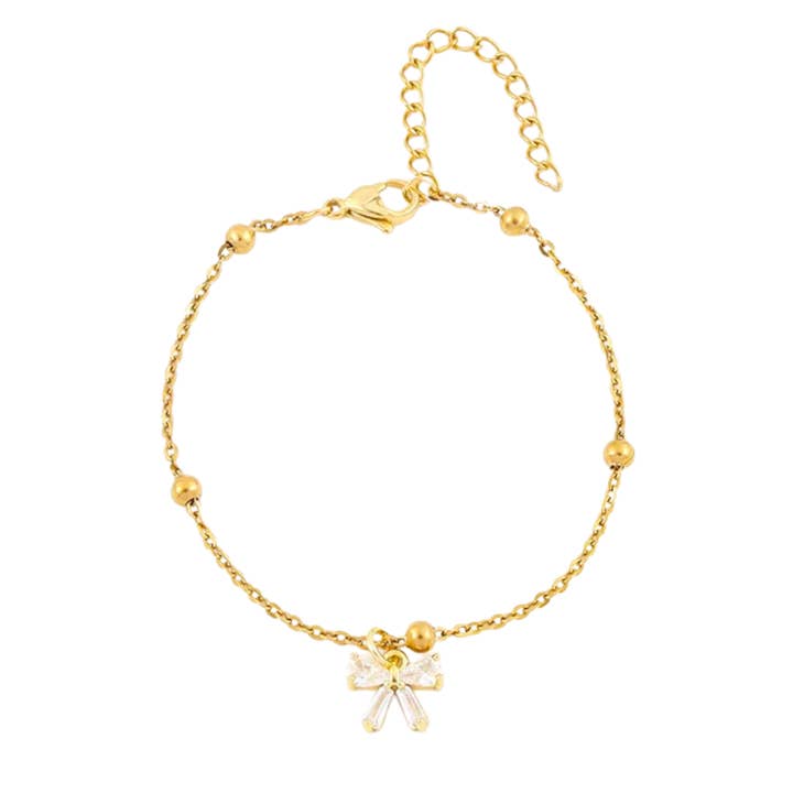 Armband funkelnde Schleife weiß für den Großhandel von Rosies