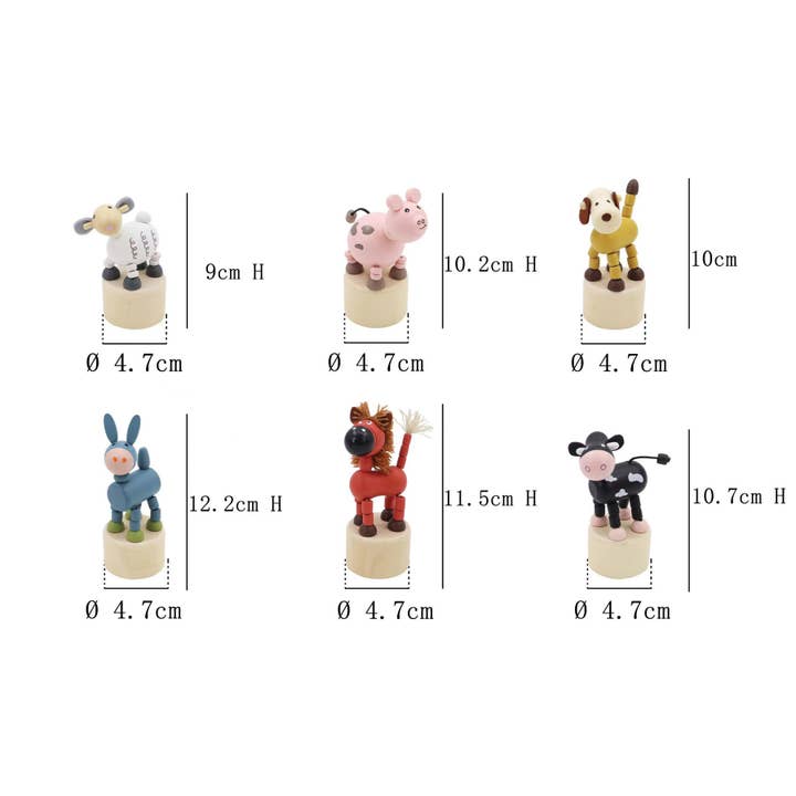 ToysLink - Wholesale Wood Toy - Kids - Wooden Farm Animal Press Toys
