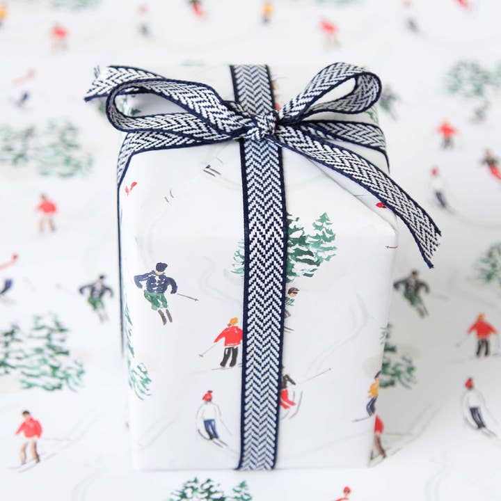 The Illustrated Life - Wholesale Flat Wrap - Skier Wrapping Paper Sheets2