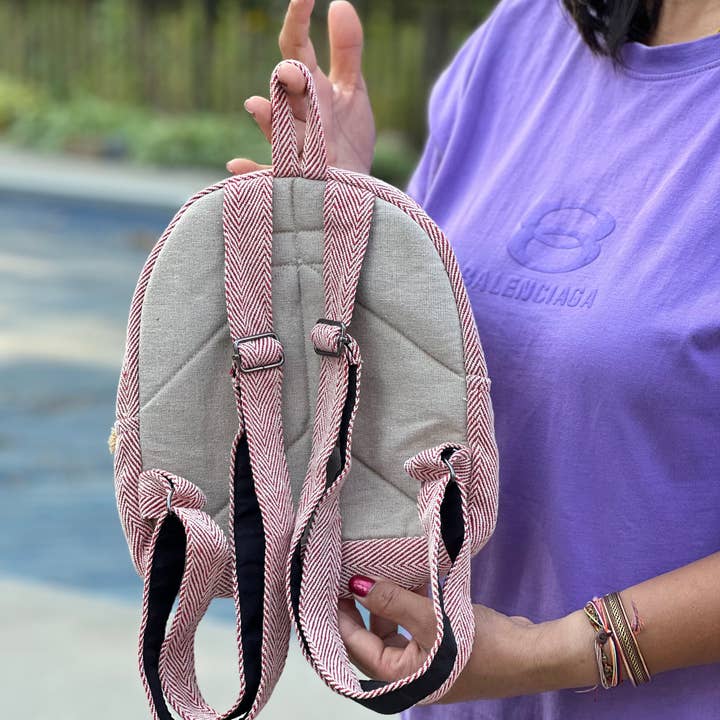 Lungta Imports - Wholesale Backpack - Women's - Handmade Lightweight Natural Hemp Himalayan Nepal Minipack (3