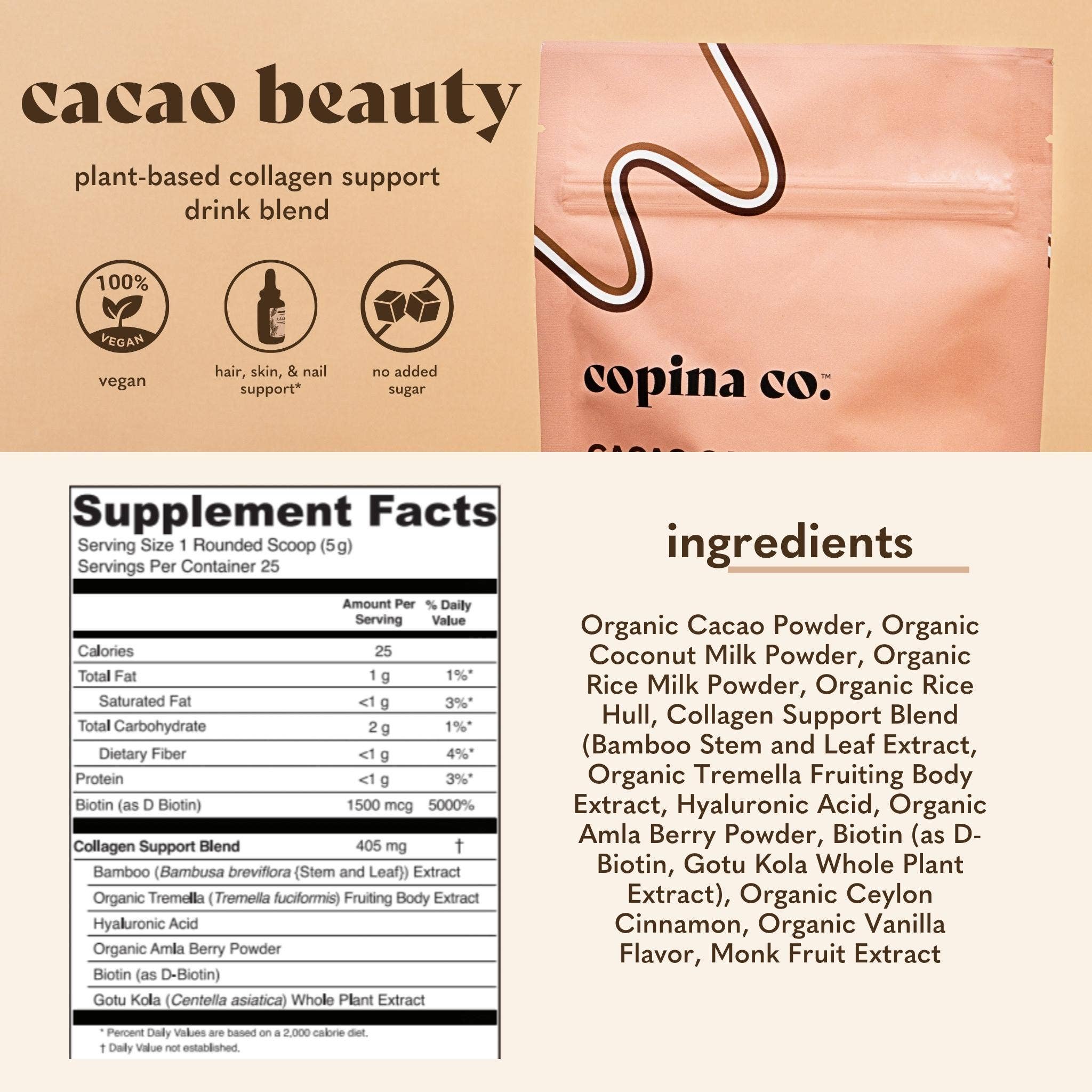Copina Co. - Wholesale Hot Cocoa Mix/Kit - Cacao Beauty Vegan Collagen Boost Hot Cocoa Blend2