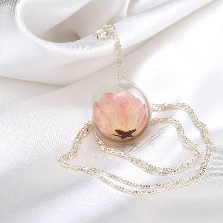 Colar de prata esterlina 925 “verdadeira flor de cerejeira” - K925-145 por atacado de MadamLili