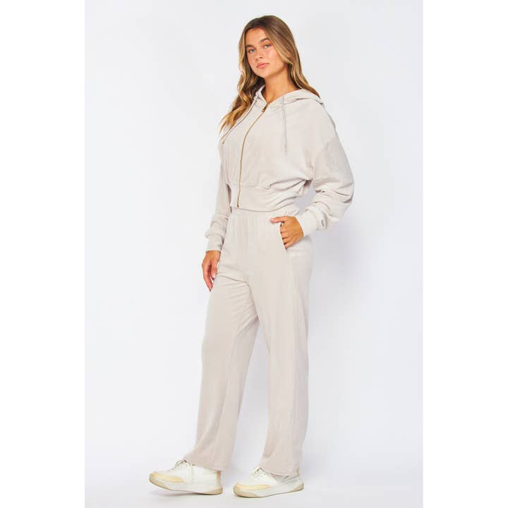 HiteJeans - Wholesale Lounge set – Women's - VELOUR ZIP UP HOODIE PANTS SET22