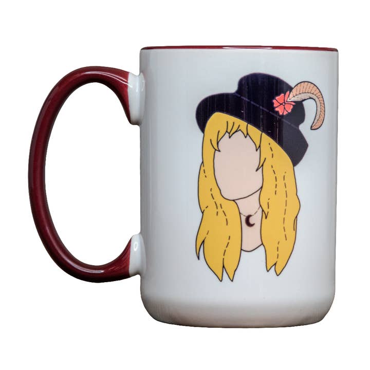 Stevie Nicks | The Icon Series Mugs | The LARGE Coffee Cup | Hand printed original artwork mugs for wholesale by In Blue Handmade