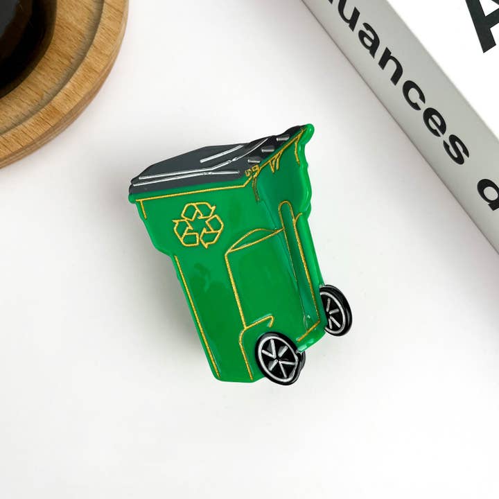 TheDivaSoap - Wholesale Hair Clip - Women's - Funny Trash Can Claw Clip, Floor Sign Hair Clip1