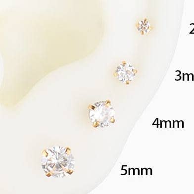 Basic Round Gemstone Stud for wholesale by oumo jewelry