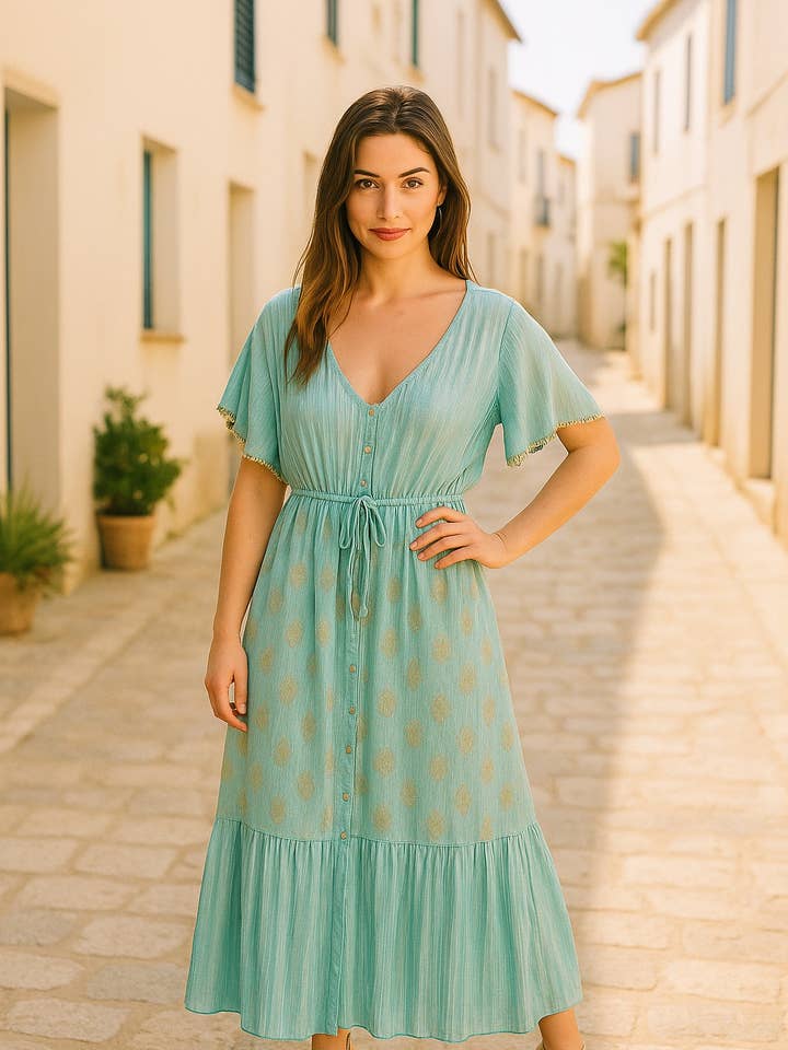 Lula Natura - Wholesale Dress - Women's - IRINA AQUAMARINE DRESS0