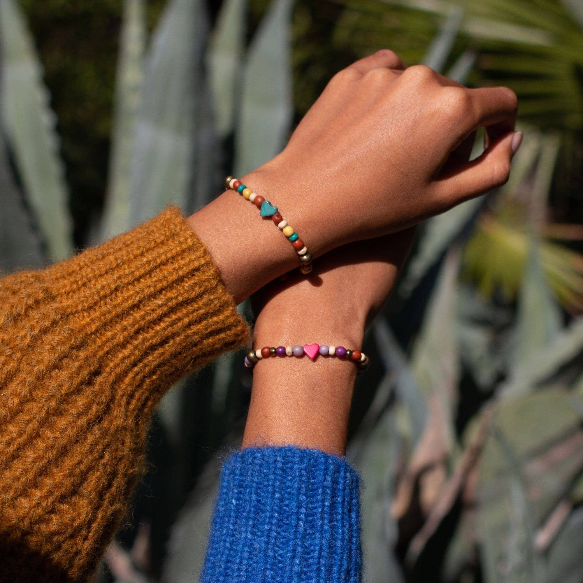 Love Is Project – wholesale Beaded bracelet – Tagua Heart Bracelet - Pink4