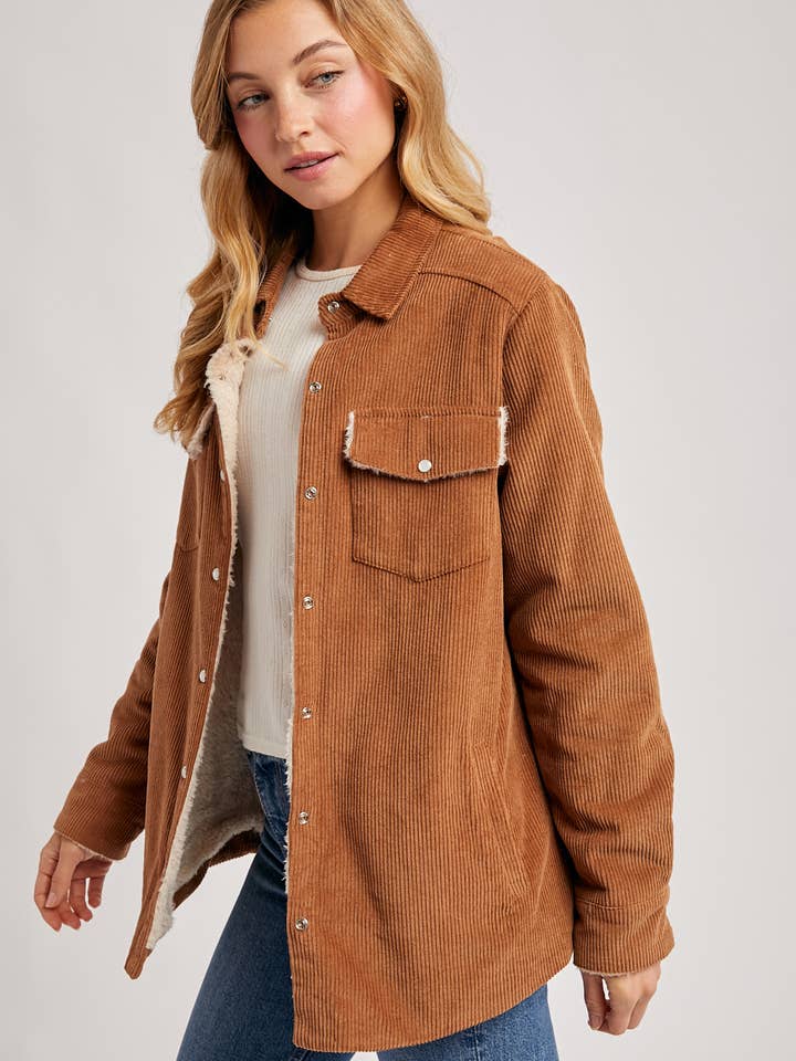 Bluivy - Wholesale Jacket - Women's - CORDUROY SHERPA-LINED JACKET3