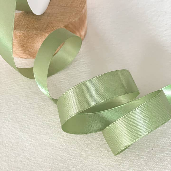 25mm Spring Moss Satin Ribbon - 10 Meter Roll for wholesale by Imaginediy
