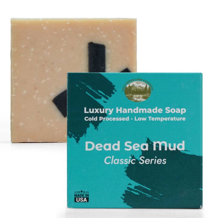Savon artisanal de 142g à la boue de la mer Morte - Amande cerise, avoine comme exfoliant - Savons naturels à l'huile essentielle pure - Cadeaux d'anniversaire de mariage, bas de Noël fleur de cerisier - Falls River Soap Company pour la vente par Falls River Soap Company