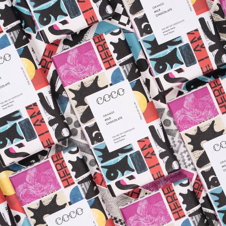 COCO Chocolatier - Wholesale Chocolate Bar - Orange Milk Chocolate Bar (Pack of 12)