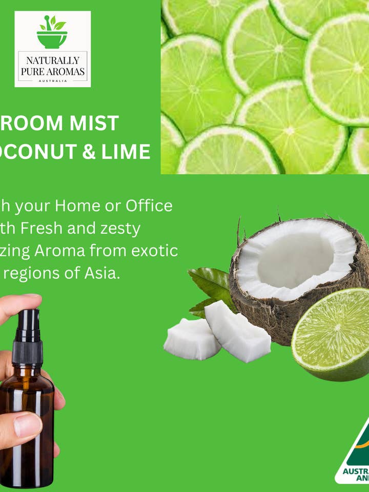 Kamermist met kokos en limoen 125 ML voor wholesale door Naturally Pure Aromas