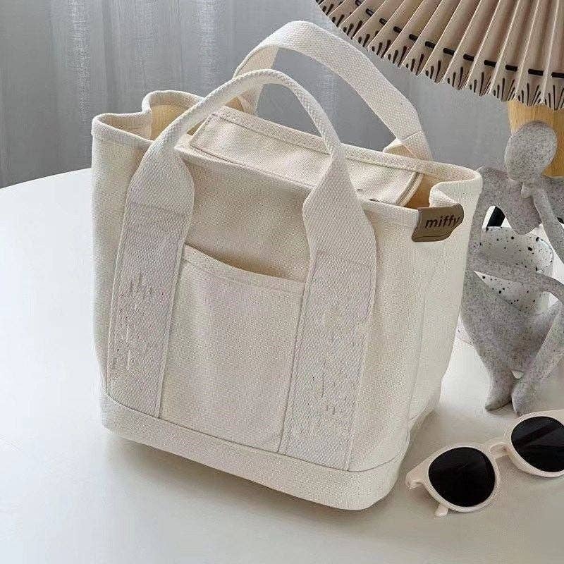 FurDecoration - Wholesale Tote Bag - Women's - Cute Rabbit Embroidered Canvas Tote Bag2