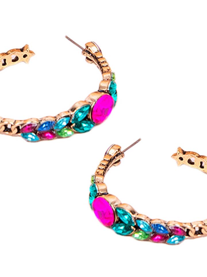 Orecchini a Cerchio con Strass E4862 per la vendita all'ingrosso da parte di Ole