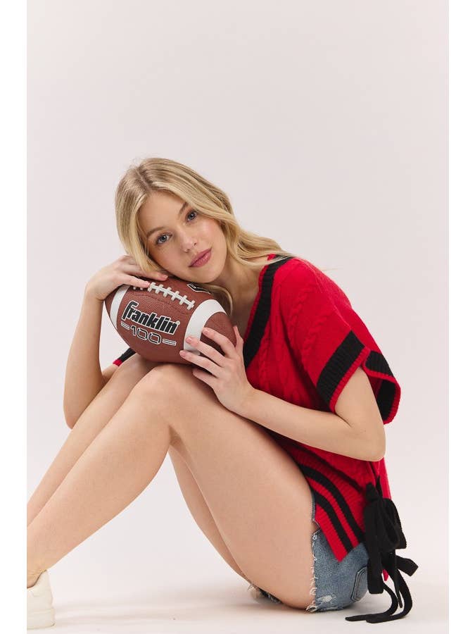 Sewn and Seen - Wholesale Sweater Vest - Women's - Cable Knit Varsity Sweater Vest16