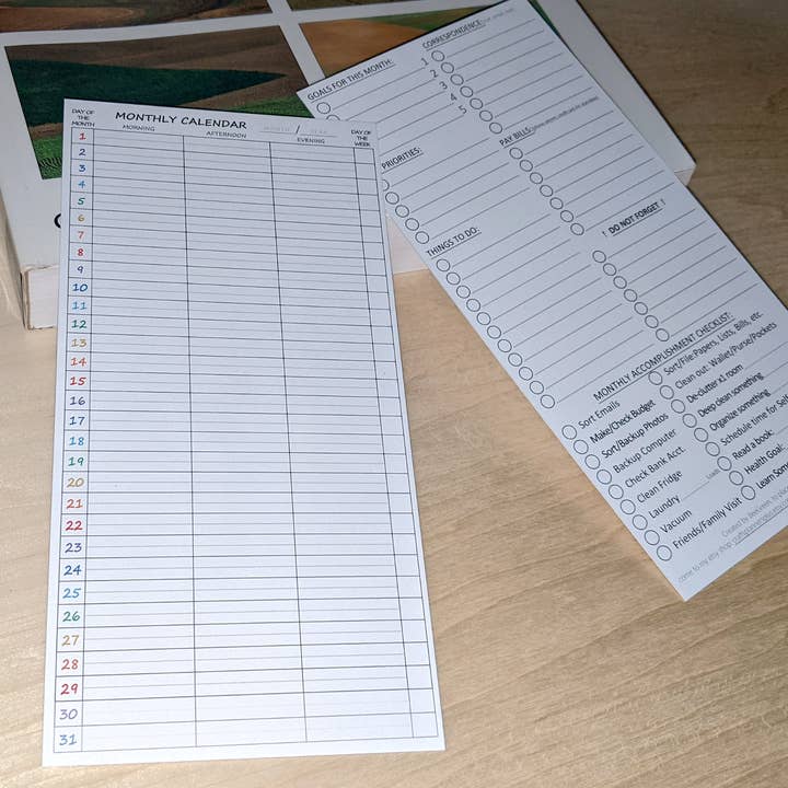 BeeGreen & CraftsPlannersPlus – wholesale Bokmärke – NYHET ~ Bokmärke för månadskalender (lång) - Möten och uppgifter4