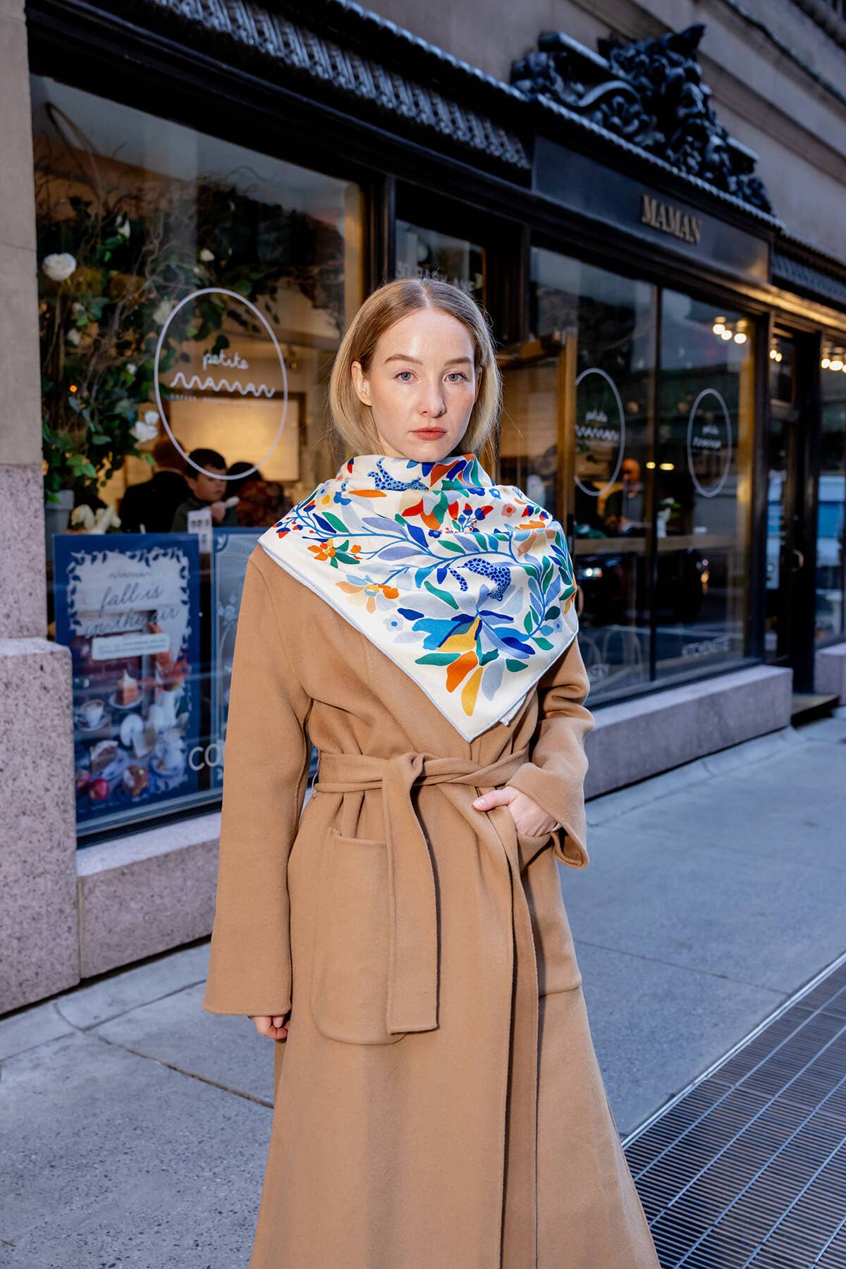 Jessie Zhao New York – wholesale Scarf – Women's – Double Sided Wool Silk Scarf Of Day Jungle Reverie2