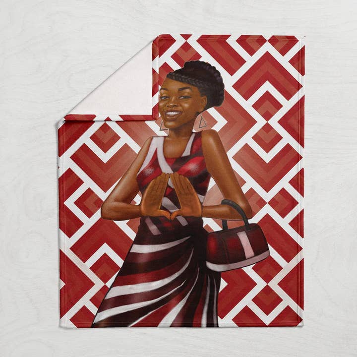 African American Expressions - Wholesale Throw Blanket - Red and White Blanket