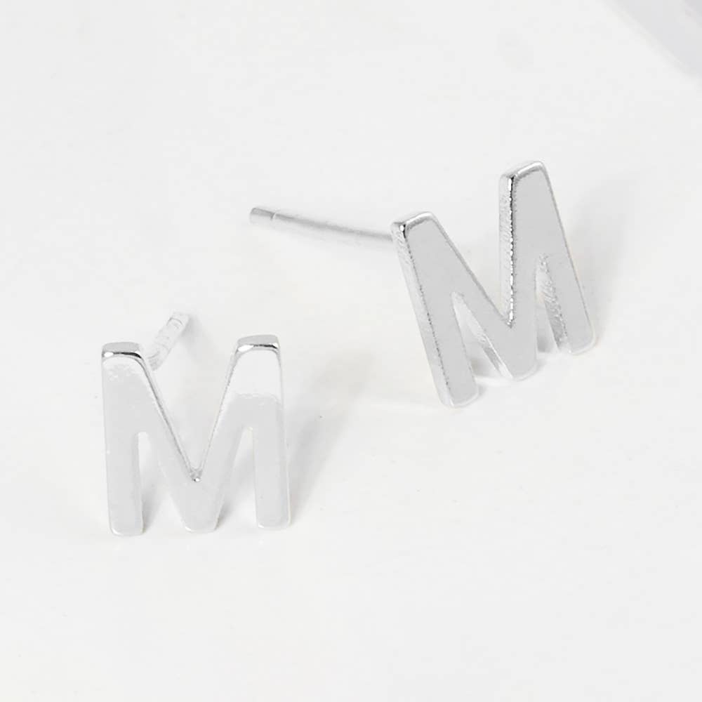 Sensibling Corp. - Wholesale Stud/Post Earrings - Gold Dipped Metal Initial Monogram Stud Earrings22