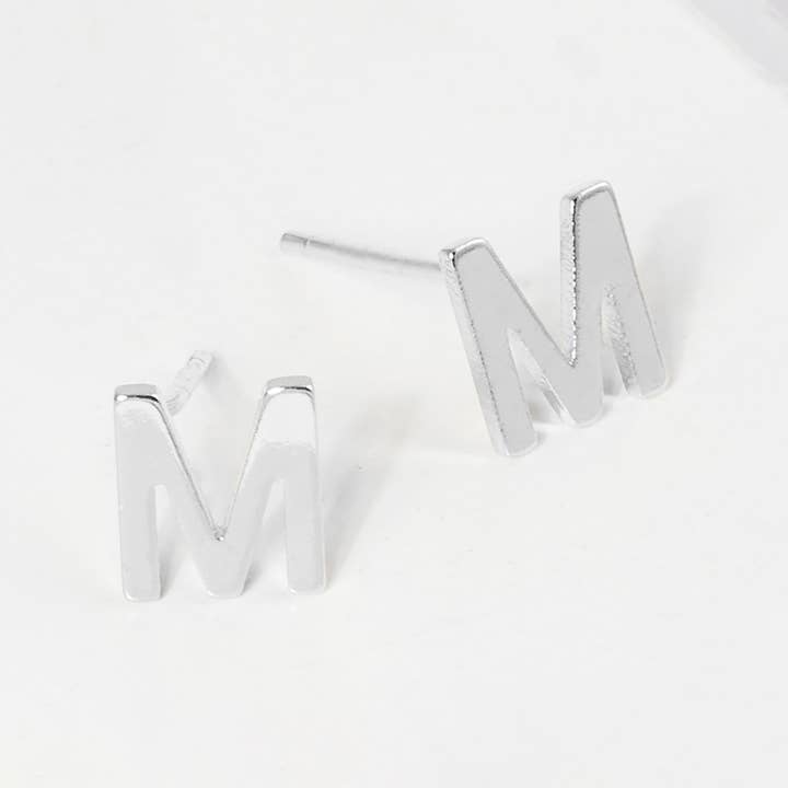 Sensibling Corp. - Wholesale Stud/Post Earrings - Gold Dipped Metal Initial Monogram Stud Earrings22