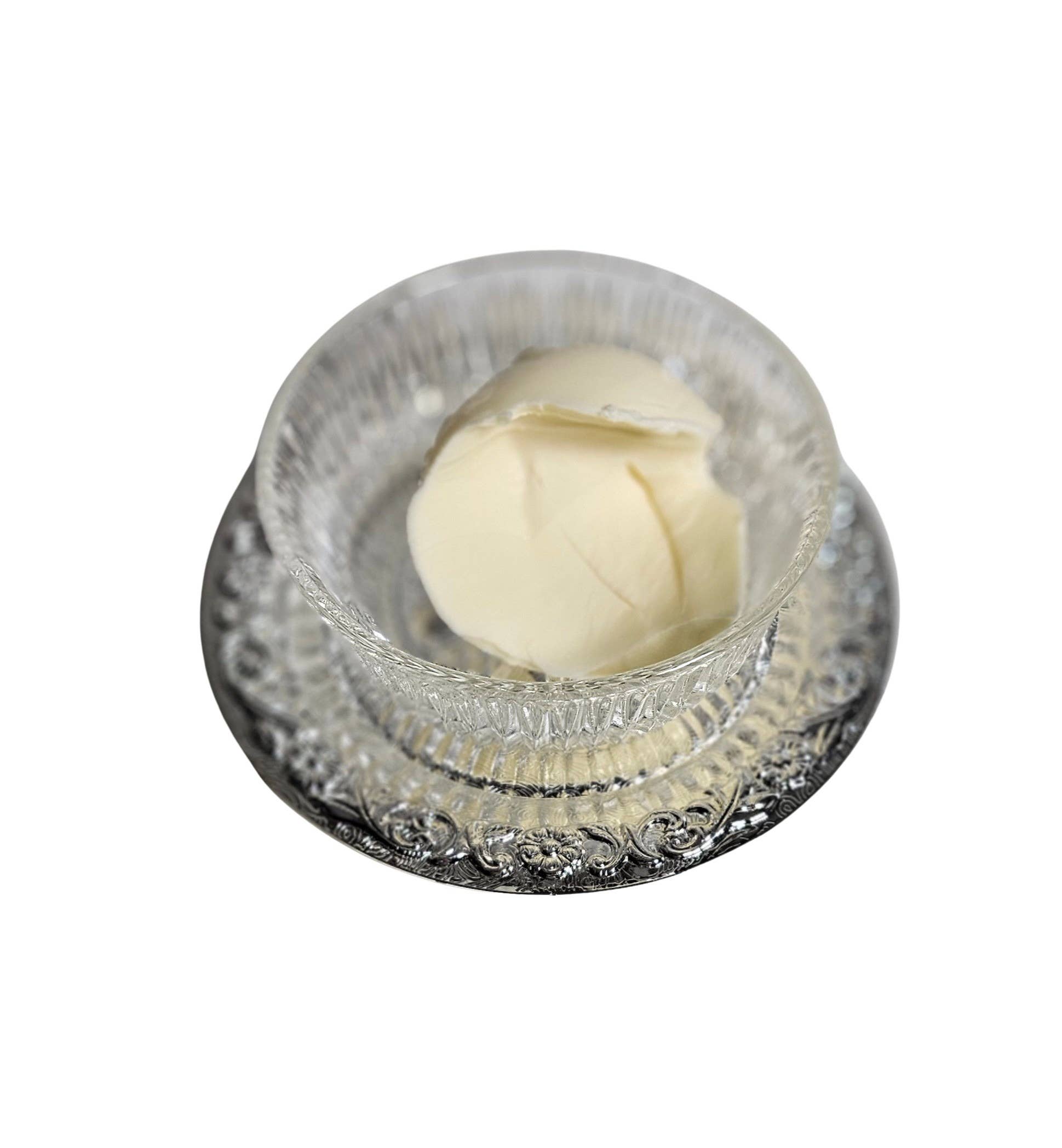 Corbell Silver - Wholesale Butter Dish - Queen Anne Jam/Butter Dish with Silver Plated Base & Lid with Glass Dish.(Non-Tarnish)SKU #: 0/471.4