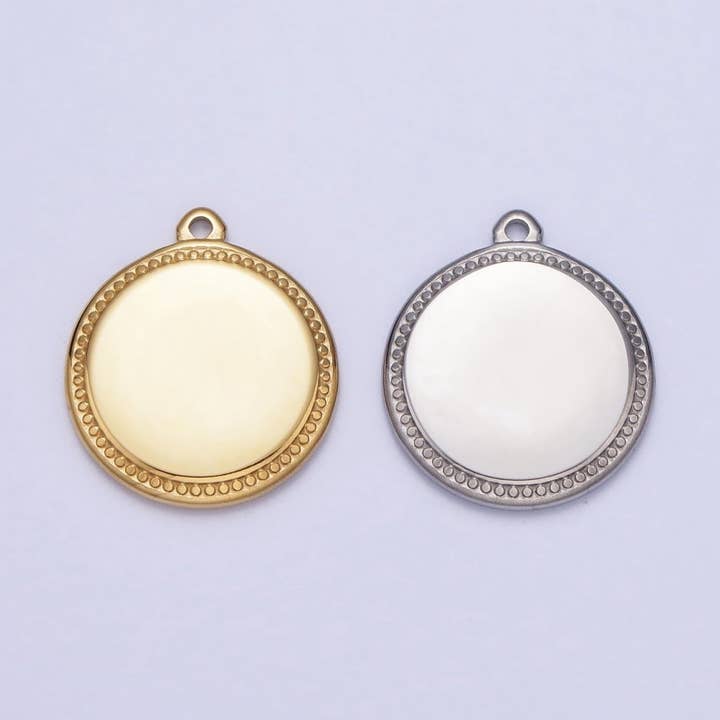 Colgante adicional minimalista circular redondo de acero inoxidable en oro y plata | P-904 para venta al por mayor de Aim Eternal