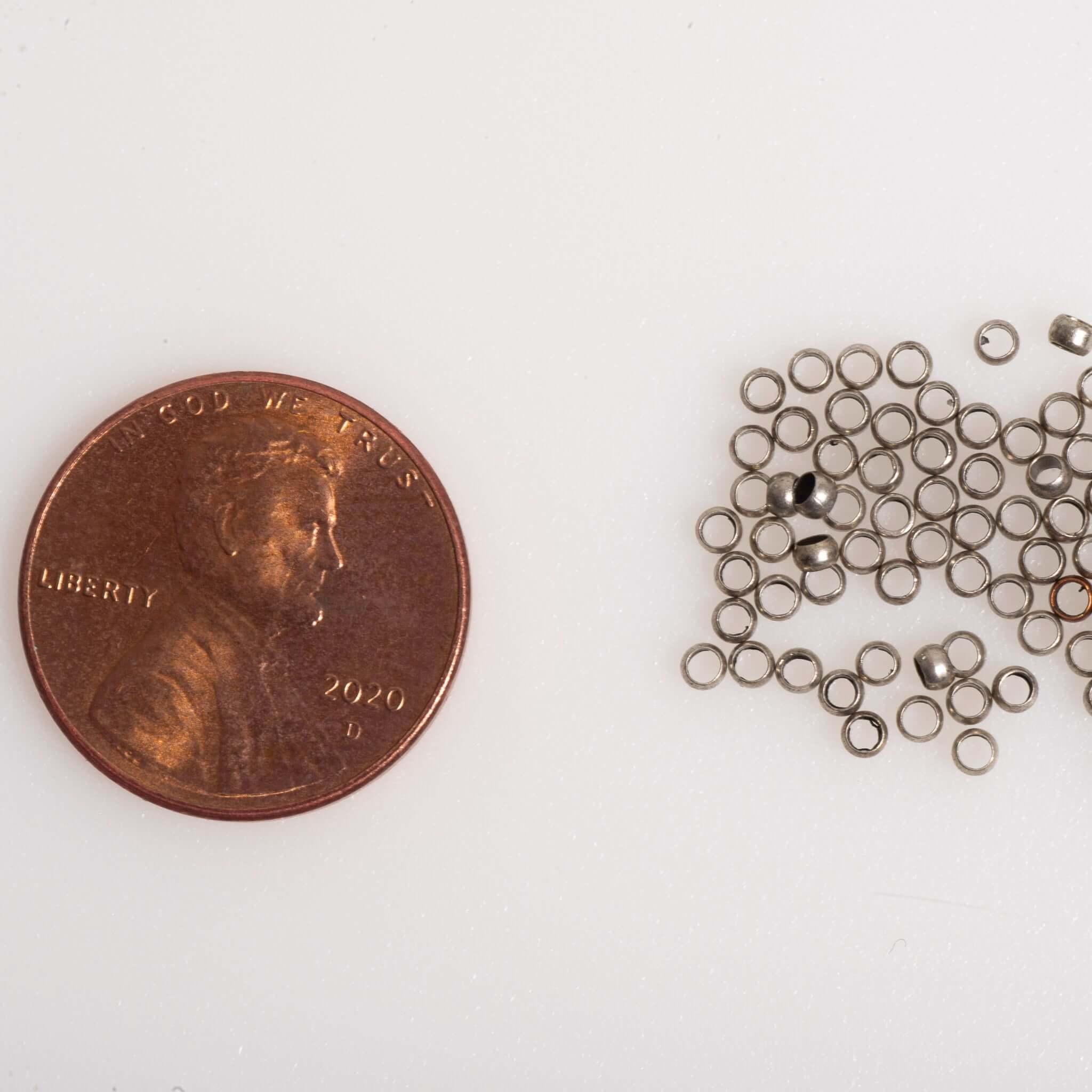 Continental Beads - Wholesale Craft Supplies - Crimp Bead Seamless - Measures 2mm - Size XXS - Available in Multiple Colors - Sold by the Gross - CRBD24