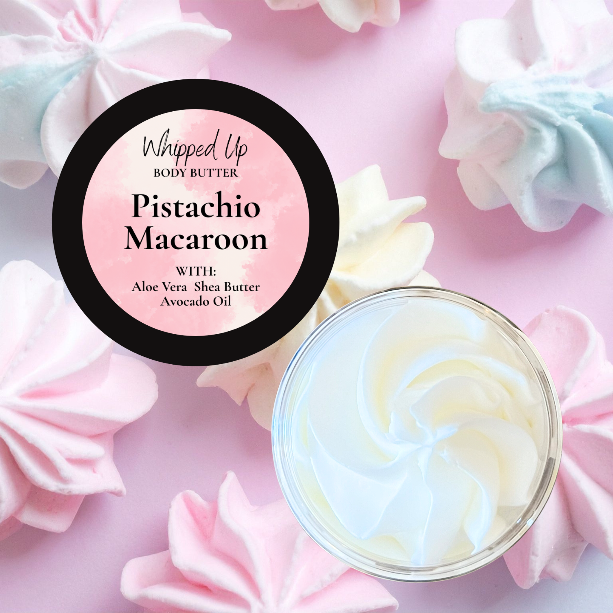 Whipped Up Bath and Body Co - Wholesale Body Balm/Butter - Pistachio Macaroon Body Butter1