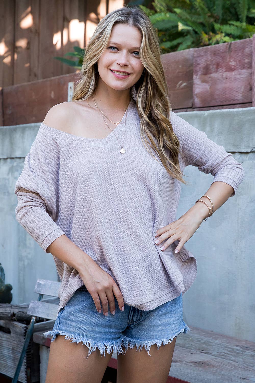 Sweet Lovely by Jen - Vente Haut en maille – femme - SW277 COL V MANCHES LONGUES DOLMAN6