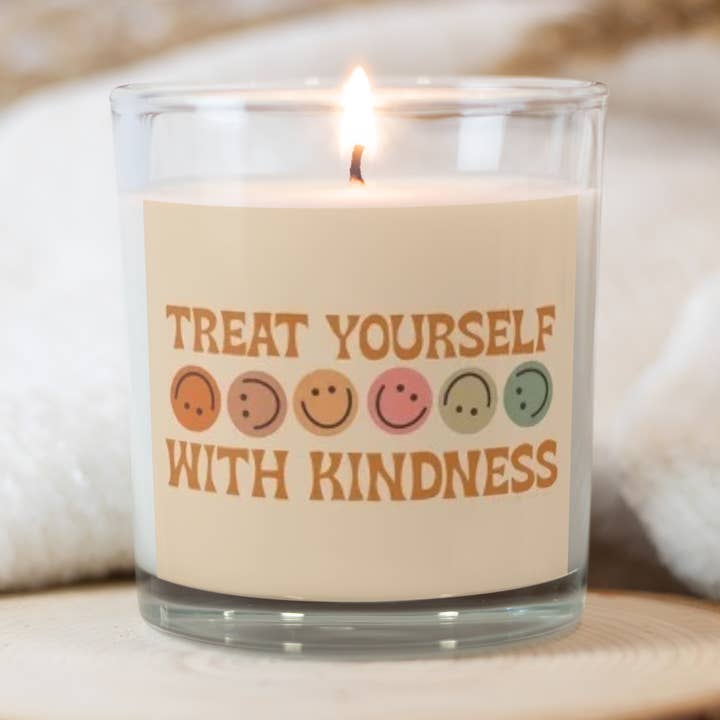 Emare Aroma - Wholesale Jar/Filled Candle - Treat Yourself With Kindness, Soy Candle Recycled Glass0