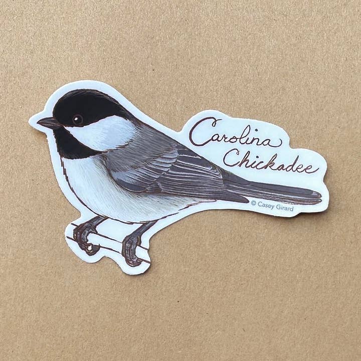 Carolina Chickadee - Vinyl Sticker for wholesale by River Thrush Studio