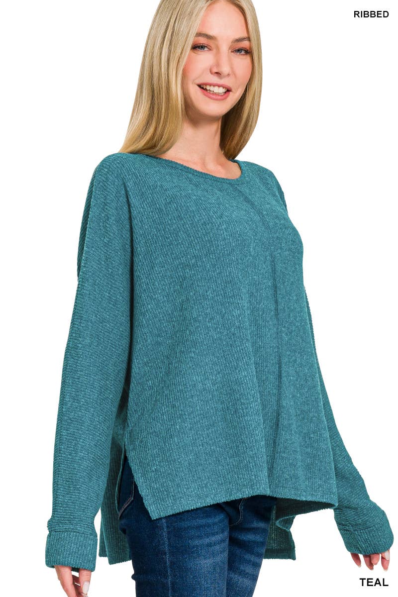42POPS - Wholesale Knit Top - Women's - ..SI-27078 Ribbed Center Seam Dolman Sleeve Top8