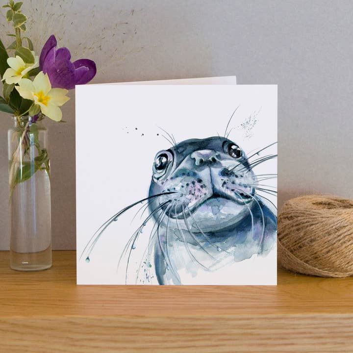 Kate Moby - Wholesale Everyday Greeting Card - Inky Seal Blank Greeting Card