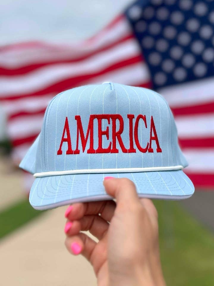 AMERICA - Baby Blue Pinstripe for wholesale by Silly Goose Truckers