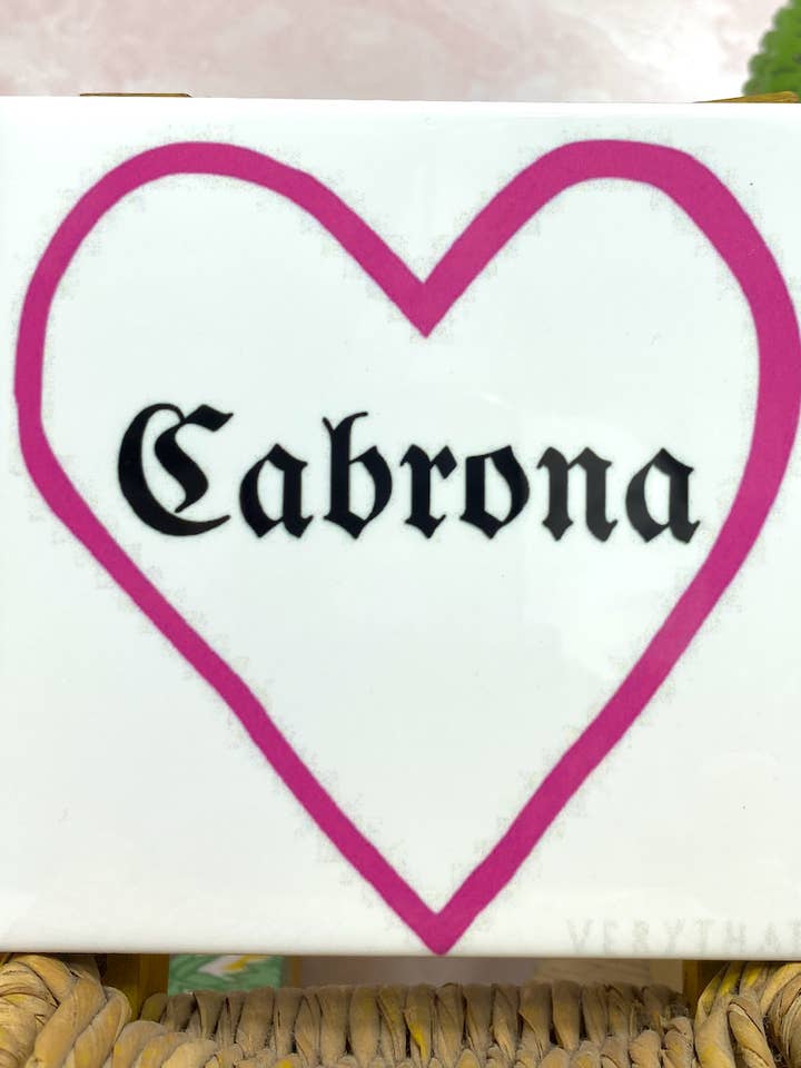 Cabrona Heart Tile / Coaster for wholesale by Very That