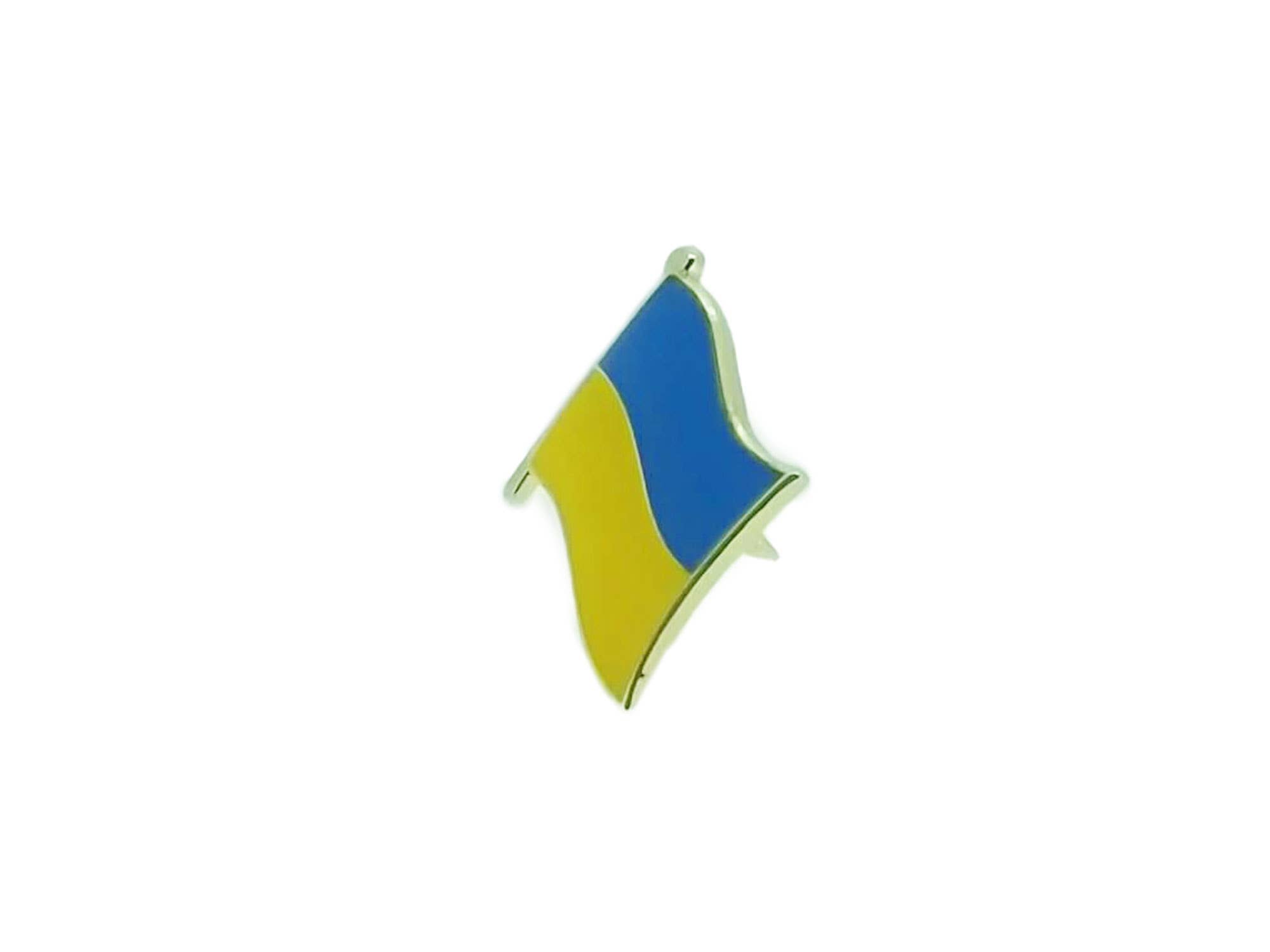 Beclosetoyou - Wholesale Lapel Pin/Button - Lapel Pin Flag of Ukraine Mast 16x15mm0