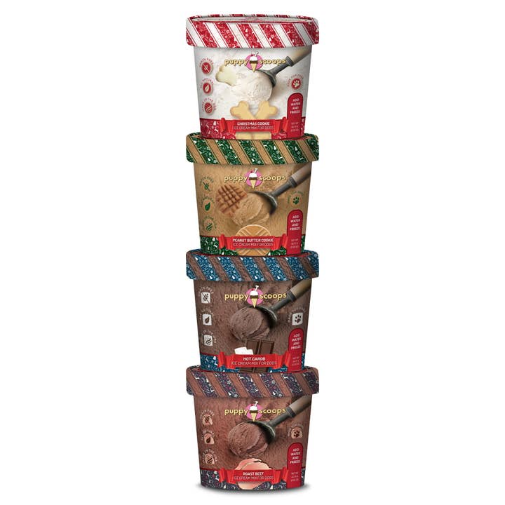 Puppy Cake LLC - Wholesale Pet Treats - Dog - Puppy Scoops Ice Cream Mix - Holiday Gift Pack