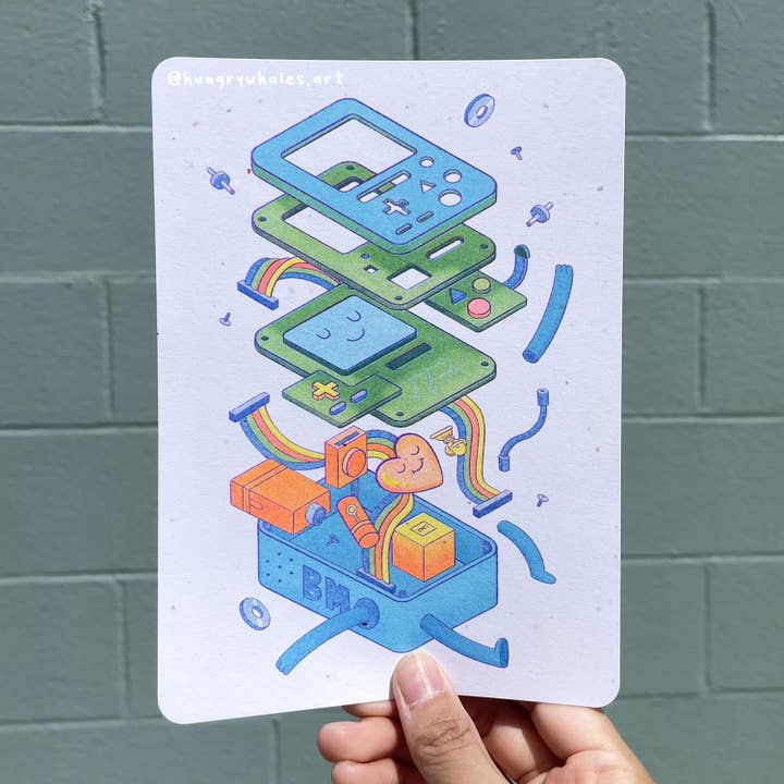 BMO Risograph Postcard Print for wholesale by HungryWhales