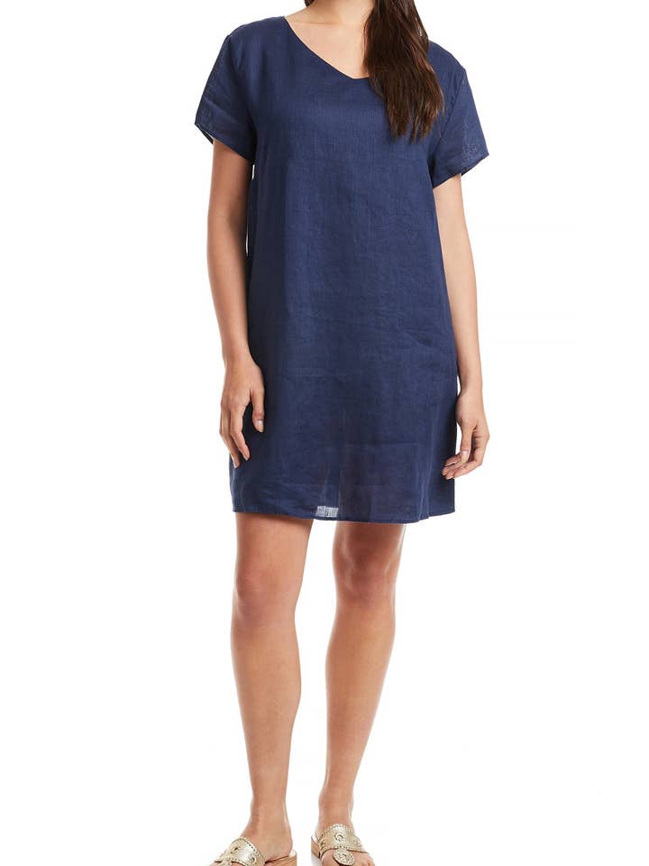 Vestido Oceanique de lino azul marino para mujer para venta al por mayor de Castaway Clothing Nantucket Island