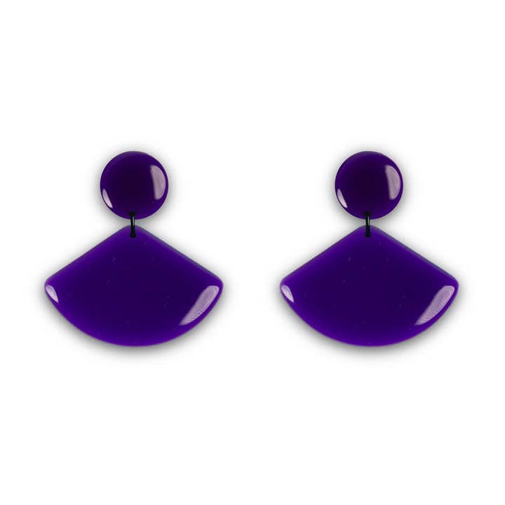 Purple “Petit Eventail” earrings for wholesale by Thierry JOO
