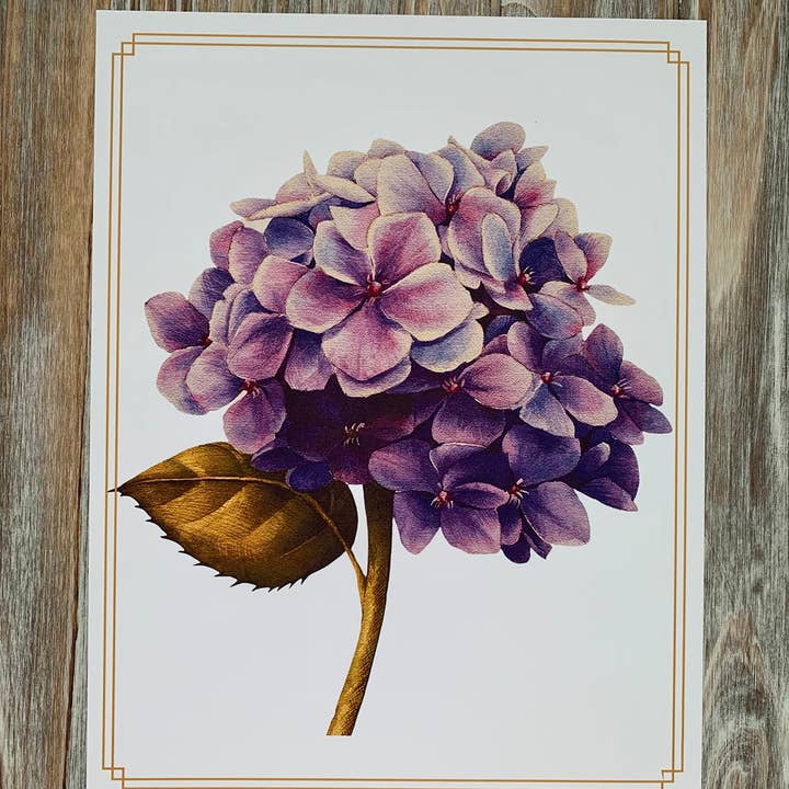 Magnifique Hearts - Wholesale Art print - Set Of 4 Art Prints Of Hydrangea Flowers, Floral Art Images,2