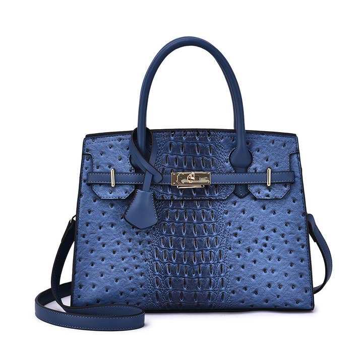 Virginia skuldertaske med krokodille- og strudsepræget overflade for engroshandel hos Mellow World